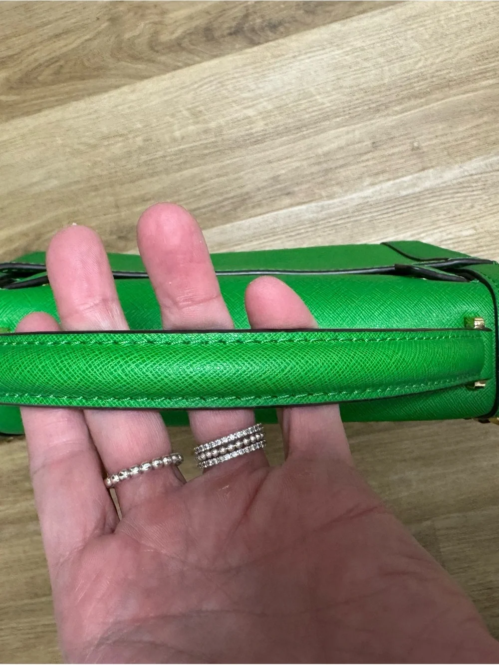 Michael Kors Kelly Green Studded Satchel